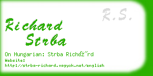 richard strba business card
